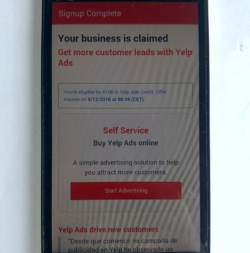 Your business is claimed - Yelp